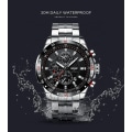 Miniatyrbild 4 av 6: Boyzhe Men Sport Automatisk Mekanisk Watch 3 Bar Vattentät Multifunktionsskärm Lysande Hands Herr Klockor relogio Black Steel