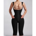 Miniatyrbild 5 av 6: Ny helkroppsformande Faja med dragkedja Slimmande slida Kvinna Platt maggördel Timglas - Knälånga Shapewear Black M