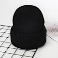 Miniatyrbild 1 av 6: Visrover 9 Färger Unisex Solid Färgade Mössor Vinterhatt För Kvinna Stickad Bonnet Acryl Kvinna Höst Varma Skullies 4-lurex black