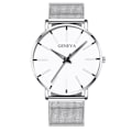 Miniatyrbild 1 av 6: Herrmode Minimalistisk Ultra Tunna klockor för män Enkel Business Rostfritt stål Mesh bälte Quartz Watch relogio masculino Mesh Silver White