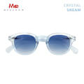 Miniatyrbild 2 av 6: Meeshow Design 2023 Män Kvinnor Retro Mode Solglasögon kristall Design Rund Båge 100 % UV-skydd Nylon Lins Solglasögon Misty Blue Pol. Sunglasses