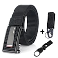 Miniatyrbild 1 av 6: Nytt mode herrbälte Toppkvalitet Bekväma nylon för män Metall Automatiskt spänne Ung Canvas Taktisk designerbälte Black Belt A Match 120cm Adjustable