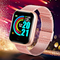 Miniatyrbild 2 av 6: I5 Kvinna Herr Smart Watch Smartwatch Sport Smart Watch Herrklockor Kvinnor Connected Watch Fitness Armband Tracker Puls White(Steel Strap)