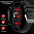 Miniatyrbild 5 av 6: Smärtfri Icke-invasiv åtgärd Blodsocker Watch Män Laserbehandling Blodtryck Hälsa Kvinnor Glukometer Smartwatch Red Silicon