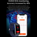 Miniatyrbild 4 av 6: E600 EKG Smart Watch Herr Icke-invasiv Blodsocker Puls Blodtrycksmätare Sportsteg Smartwatch Dam Android add silica gray(.1259)