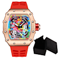 Miniatyrbild 1 av 6: Modern design watch Sport lysande vattentät militärautomatisk watch för man pojkar Silikonrem Tonneau-urtavla QT336-5 with box