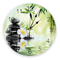 Miniatyrbild 1 av 6: Spa Stenar Blomma Väggklocka Modern Design Hem Vardagsrum Kontor Café Dekoration Konst Väggklocka LEO04648
