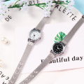 Miniatyrbild 4 av 6: silver armband klockor för kvinnor små armbandsur för kvinnor watch mode damklockor klocka reloj mujer relogio feminino black 1