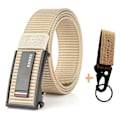 Miniatyrbild 1 av 6: Nytt mode herrbälte Toppkvalitet Bekväma nylon för män Metall Automatiskt spänne Ung Canvas Taktisk designerbälte Khaki Belt A Set 120cm Adjustable