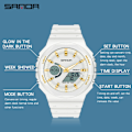 Miniatyrbild 5 av 6: SANDA Utomhussportklockor Män Ms LED Digitala klockor Militär Vattentät Date Elektronisk Watch Pojke Tjej Relogio Masculino Platinum