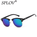 Miniatyrbild 6 av 6: Halvmetall Solglasögon av hög kvalitet Män Kvinnor Märke Designerglasögon Spegel Solglasögon Mode Gafas Oculos De Sol UV400 Classic C4 black mercury As the picture
