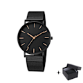 Miniatyrbild 1 av 6: Watch 2022 Lyxmode Enkel Armbandsur Läder Guld Urtavla Casual Man Brecalet Quartz Clock Vip-länk för droppe 568 Black rose