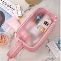 Miniatyrbild 5 av 6: Kvinnor Transparent Vattentät PVC kosmetikaväska Bärbar Nödvändig kosmetisk väska Organizer Mode små stora toalettväskor Large blue