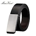 Miniatyrbild 3 av 6: Maikun-bälten för män Högkvalitativt slätt spänne syntetiskt läder herrbälte Moderiktigt mäns bälte för jeans black Buckle(.972) 110cm(.972)