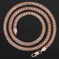 Miniatyrbild 5 av 6: 585 Rose Gold Colour Halsband för Kvinnor Män Bismark Hammered Link Chain Mode Smycken Tillbehör 5 mm GN452A CN04 20inch 50cm