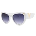 Miniatyrbild 1 av 6: LOERHUNAR New Fashion Summer Cat's Eye Solglasögon Stor ram Retro Mode Dam utomhus Senior Solskyddssolglasögon White with the box