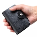 Miniatyrbild 5 av 6: Mode PU-läderfunktion 24-bitars case Visitkortshållare Män Kvinnor Kreditkortsväska ID Passkortplånböcker C-brown