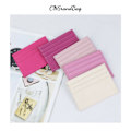 Miniatyrbild 6 av 6: Anpassad 100 % koläder Pebble Mönster Kreditkortshållare Smal plånbok Män Kvinnor Plånbok Pocket Card Custom Initial Letters Case pink 0695