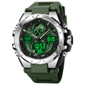 Miniatyrbild 3 av 6: Ny STRYVE watch Creative Skull Design Digital-Analog Dual Display Watch Kalendervecka Stoppur Watch S8008 Black Green