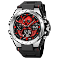 Miniatyrbild 1 av 6: Ny STRYVE watch Creative Skull Design Digital-Analog Dual Display Watch Kalendervecka Stoppur Watch S8008 Silver Red