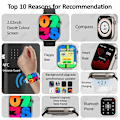 Miniatyrbild 5 av 6: Ny HK9 Pro MAX Smart Watch Men Series 9 2,02 Inch High Refresh Rtae AMOLED Skärm Kompass IWO Smartwatch Dam För Apple Watch orange