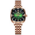 Miniatyrbild 1 av 6: POEDAGAR Högkvalitativ lyxklocka för kvinnor i rostfritt stål watch vattentät kvarts damarmbandsur Klänning Elegant kvinnoklockor Rose Gold Green