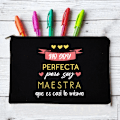Miniatyrbild 6 av 6: Yo Soy Profesor Cual Es Tu Superpoder Spansk Rese Sminkväska Organizer Presenter Sminkväskor Lärare Canvas Penna Förvaringspåse W01322-TBBK-D