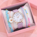 Miniatyrbild 4 av 6: Nytt 5 st Damklocka Watch Set Läder Söt Björn Flickor Armbandsur Mode Dam Quartz Klocka reloj mujer Studentpresent A blue