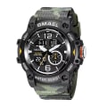 Miniatyrbild 1 av 6: SMAEL Military Sport Watch Quartz Armbandsur 50M Vattentät Väckarklocka Ljus Analog Digital 8007 Herr Man Klockor Kronograf CANMOUFLAGE GREEN