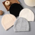 Miniatyrbild 6 av 6: Cntang Angorahatt för kvinnor, vinter, stickad, varm, mössa, mode, lyxig designerhatt för kvinnor med pärldiamant Gray