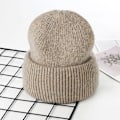 Miniatyrbild 1 av 6: Visrover 9 Färger Unisex Solid Färgade Mössor Vinterhatt För Kvinna Stickad Bonnet Acryl Kvinna Höst Varma Skullies 4-lurex mocha
