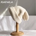 Miniatyrbild 2 av 6: DrapingEarsHat Kvinnor Höst Och Vinter Stickad Hatt Vinter Varm Koreansk Version Av Japansk Hatt Grey 54-58cm