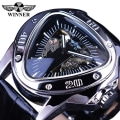 Miniatyrbild 1 av 6: Vinnare Steampunk Mode Triangel Gyllene Skelett Rörelse Mystiska Män Automatiska Mekaniska Armbandsur Toppmärke Lyx GMT996-1