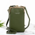 Miniatyrbild 1 av 6: Crossbody-väska i läder för kvinnor Mode liten mini-matt läder Axelremsväska Clutch Telefonväska för damer Handväska Green