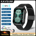 Miniatyrbild 2 av 6: Ny NFC Smart Watch Herr AMOLED HD-skärm Visa alltid tiden Bluetooth Call IP68 Vattentät SmartWatch Dam För Huawei Steel  Silver