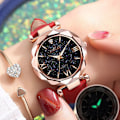 Miniatyrbild 1 av 6: Lyxig watch för kvinnor 2022 diamantbesatt lysande retro damklocka watch för damer Relogio Montre Femme red