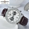 Miniatyrbild 1 av 6: Ny Zeppelin Watch Top Vattentät äkta läder Business Casual Quartz Watch Herr tre ögon multifunktionell kronograf Type 6