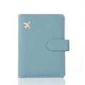 Miniatyrbild 1 av 6: Nytt premium läder passhållarfodral Case resevattentät RFID-blockerande passhållare plånböcker med pennhållare Type1 Lake blue