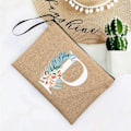 Miniatyrbild 1 av 6: Inledande brev Blomma Linne Dragkedja Kvinnor Kosmetikväskor Mujer Bolsa Sommar Beach Organizer Case Neceser Sminkväska Q06629-A012BR-S
