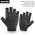 Miniatyrbild 1 av 6: ROCKBROS Half Finger MTB Cykelhandskar Andas landsvägscykelhandskar i nylon Tunna Lätt Slitstark Fingerlös Fitness Vante S202 Grey M