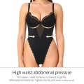 Miniatyrbild 4 av 6: Body Shapewear Spets Push-Up Genomskinlig magfärgning Hip String Tight Jumpsuit Djup V Rygglös aftonklänning Shaper Skin S