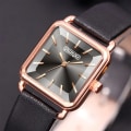 Miniatyrbild 4 av 6: 2023 Mode Kvinnor Klockor Lyx Fyrkantiga Dam Enkel Rose Gold Quartz Watch Casual Svart Läder Armbandsur Reloj Mujer Coffee