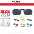 Miniatyrbild 3 av 6: VIVIBEE Mens Fishing Clip On Solglasögon för Myopia Glasögon Polarized UV400 Kvinnor Square Night Vision Driving Solglasögon 6 Mirror Blue without case