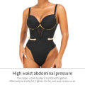 Miniatyrbild 5 av 6: Fajas Colombianas Thong Underkläder Spets Shapewear Body Slim Body Shaper Dam V-krage Korsett Öppen gren Underkläder Rygglös Black XXL