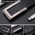 Miniatyrbild 3 av 6: Ciartuar läderbälten för män Högkvalitativt designermärkt manligt bälte Lyxigt herrbälten Rem för män Present för män Enkelt bälte Ceinture Nytt HE4328 Silver Box 115CM