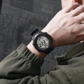 Miniatyrbild 6 av 6: TPW överdimensionerad 53 mm digital watch för manlig 5ATM simkalender Black
