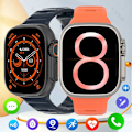 Miniatyrbild 2 av 6: Smart Watch Ultra 2 tums HD-skärm NFC Smartwatch Bluetooth samtal Puls Sömnmonitor Series 8 Klockor för män kvinnor With Silicone Strap(.1357)