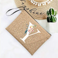 Miniatyrbild 1 av 6: Inledande brev Blomma Linne Dragkedja Kvinnor Kosmetikväskor Mujer Bolsa Sommar Beach Organizer Case Neceser Sminkväska Q06638-A012BR-S