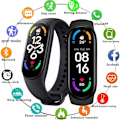 Miniatyrbild 2 av 6: M7 Smart Watch Herr Dam Smartband Puls Smartwatch Fitness Tracker Blodtryck Sport Smart Armband för Band 7 Red With Original Box