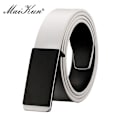 Miniatyrbild 1 av 6: Maikun-bälten för män Högkvalitativt slätt spänne syntetiskt läder herrbälte Moderiktigt mäns bälte för jeans black Buckle(.972) 110cm(.972)